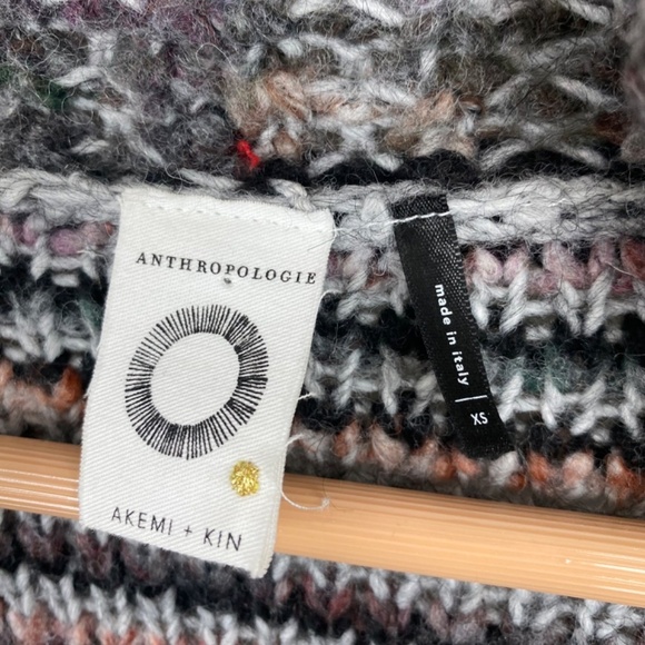 Anthropologie Cardigan XS Akemi Kin Alpaca Wool Open Front Long Oversized Chunky - Picture 8 of 13